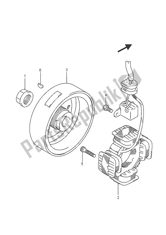 All parts for the Magneto of the Suzuki LT Z 90 Quadsport 2016