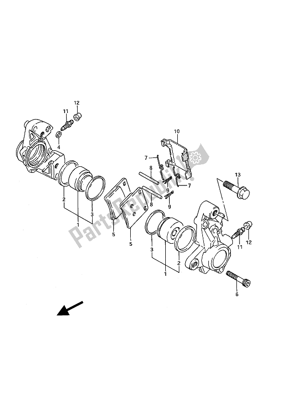 Toutes les pièces pour le étriers Avant du Suzuki GSX 1100F 1993