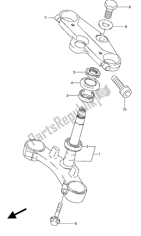 All parts for the Steering Stem of the Suzuki GSX 600 FUU2 1993