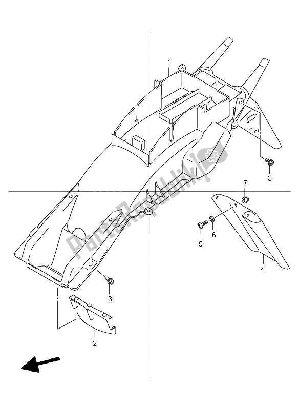 Tutte le parti per il Parafango Posteriore del Suzuki GSF 600 NS Bandit 2002