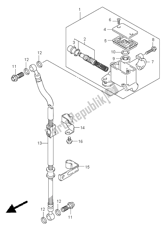 All parts for the Front Master Cylinder of the Suzuki RV 125 Vanvan 2003