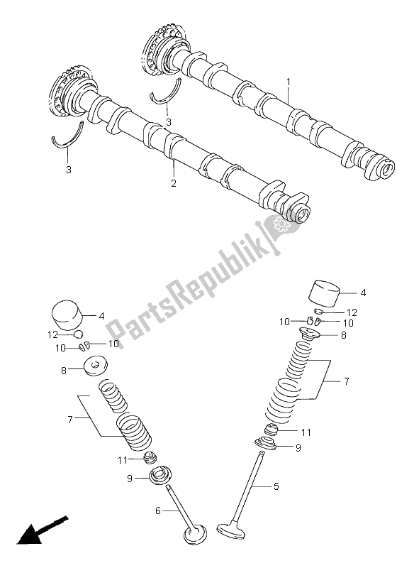 Tutte le parti per il Albero A Camme E Valvola del Suzuki GSX R 750 1998