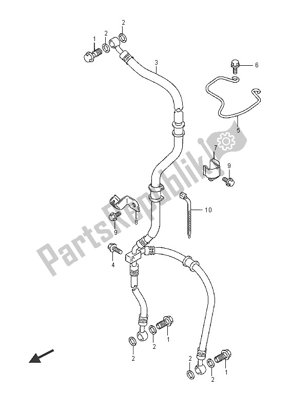 Tutte le parti per il Tubo Freno Anteriore (an400) del Suzuki Burgman AN 400 ZZA 2016