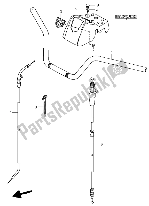 All parts for the Handlebar of the Suzuki LT A 400F Eiger 4X4 2004