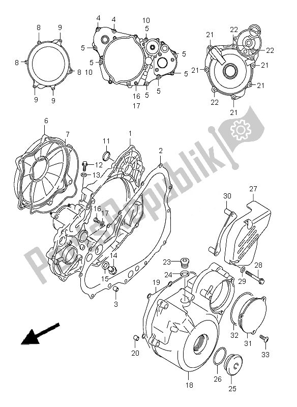 Wszystkie części do Pokrywa Skrzyni Korbowej Suzuki DR Z 400S 2007