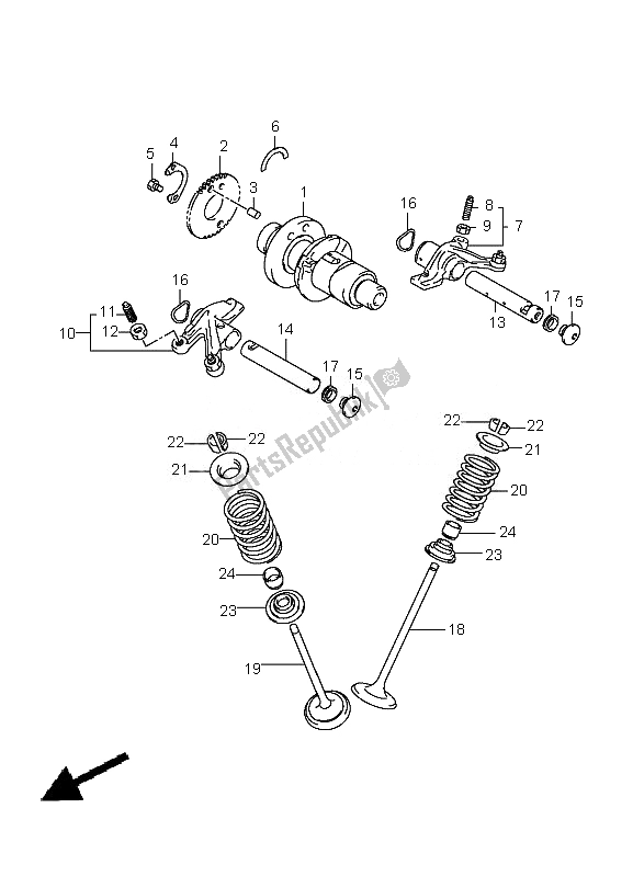 Tutte le parti per il Albero A Camme E Valvola del Suzuki LT A 400 Kingquad 4X2 2010