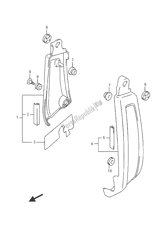 All parts for the Side Rear Cover (vzr1800bzuf E19) of the Suzuki VZR 1800 BZ M Intruder 2016