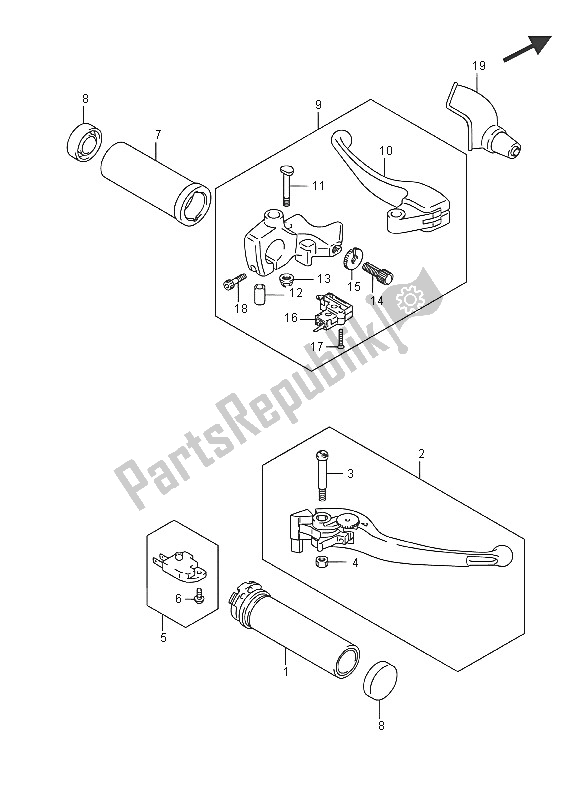 Toutes les pièces pour le Levier De Poignée (vzr1800bz E19) du Suzuki VZR 1800 BZ M Intruder 2016