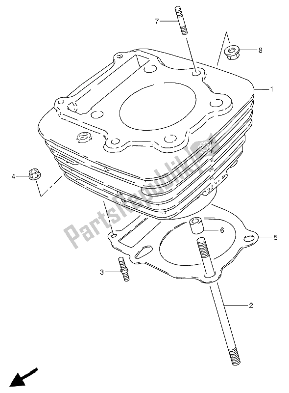 Tutte le parti per il Cilindro del Suzuki GN 250 1985