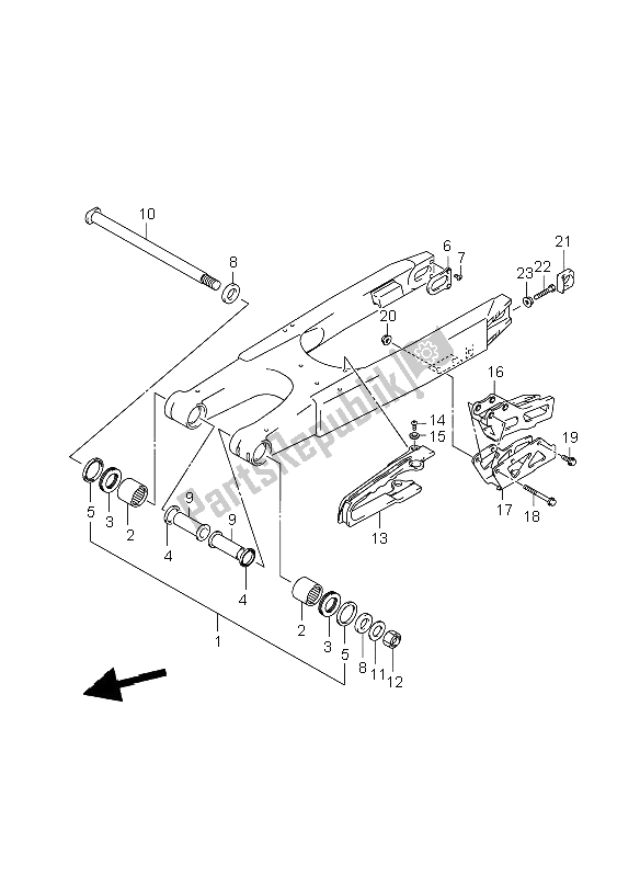 Toutes les pièces pour le Bras Oscillant Arrière du Suzuki RM 125 2008