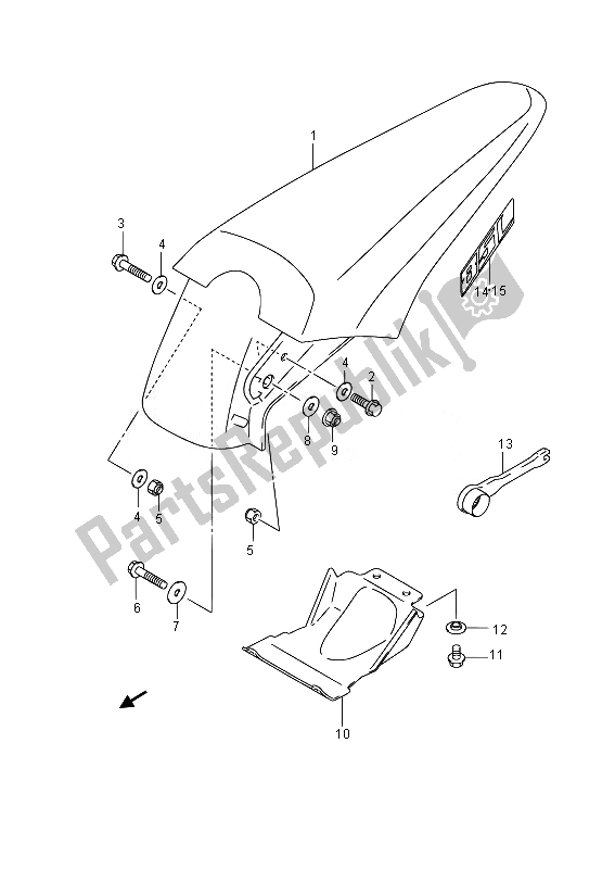 Todas las partes para Guardabarros Trasero (lw) de Suzuki RM 85 SW LW 2014