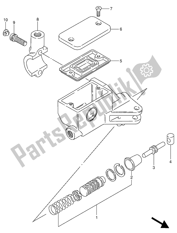 All parts for the Clutch Cylinder of the Suzuki VS 800 GL Intruder 1993