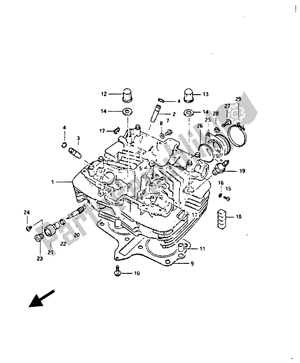Todas as partes de Cabeça De Cilindro do Suzuki GS 450 ES 1987