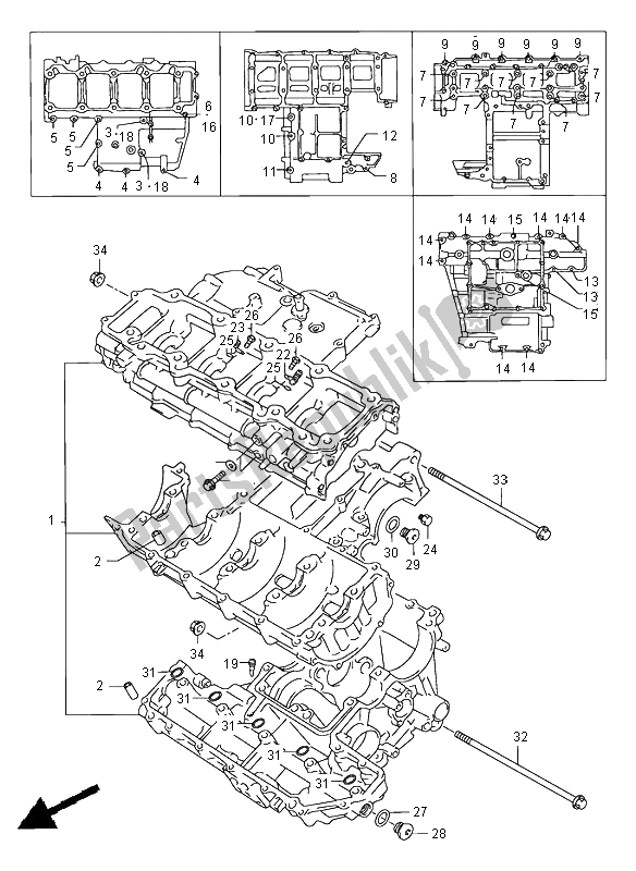 Tutte le parti per il Carter del Suzuki GSX R 750 1998