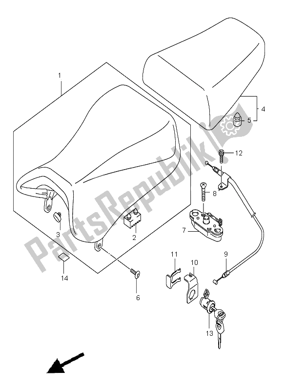 Tutte le parti per il Posto A Sedere del Suzuki SV 1000 NS 2005