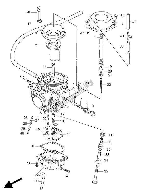 Alle onderdelen voor de Carburator van de Suzuki DR 650 SE 1999