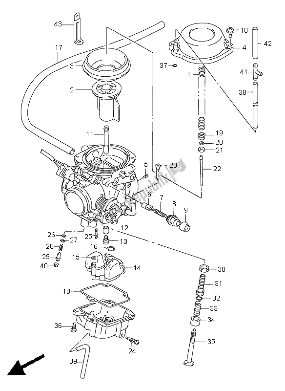 Tutte le parti per il Carburatore del Suzuki DR 650 SE 1999