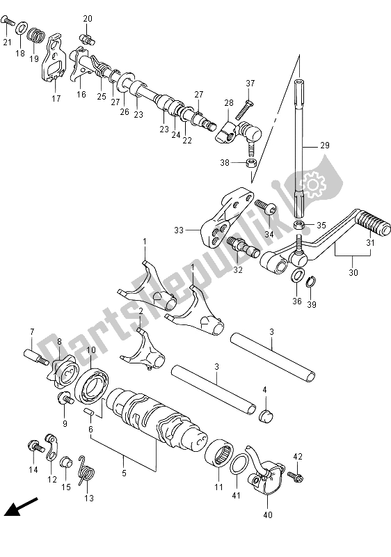 All parts for the Gear Shifting of the Suzuki GSX R 750 2015