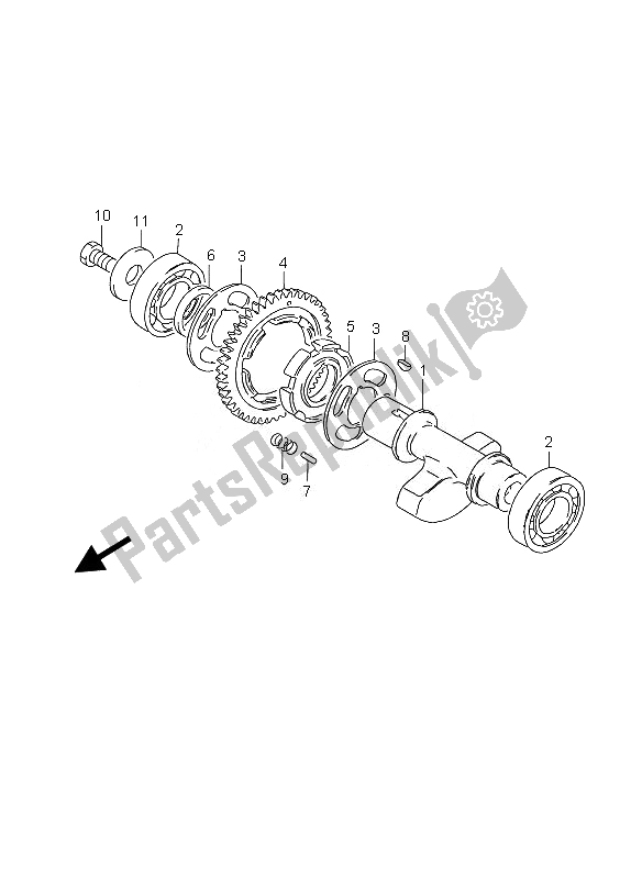 All parts for the Crank Balancer of the Suzuki GZ 250 Marauder 2007