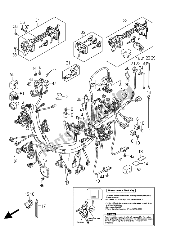 All parts for the Wiring Harness (an650a E24) of the Suzuki AN 650A Burgman Executive 2011
