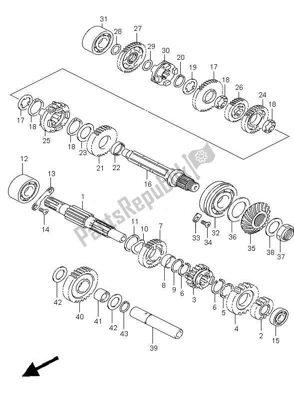 Todas as partes de Transmissão do Suzuki LT F 250 Ozark 2010