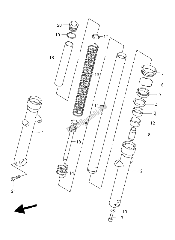 Toutes les pièces pour le Amortisseur De Fourche Avant du Suzuki GZ 250 Marauder 1999