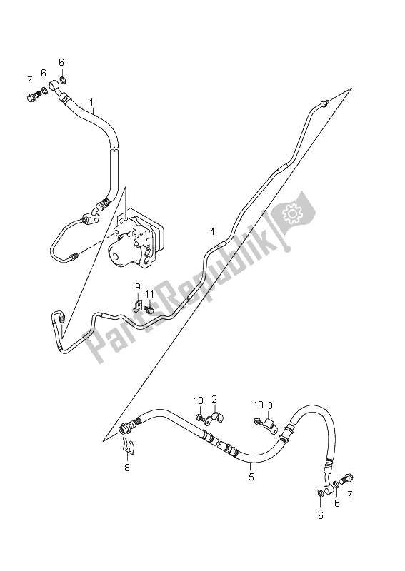 Todas las partes para Manguera De Freno Trasero (an400a E19) de Suzuki Burgman AN 400 AZA 2011