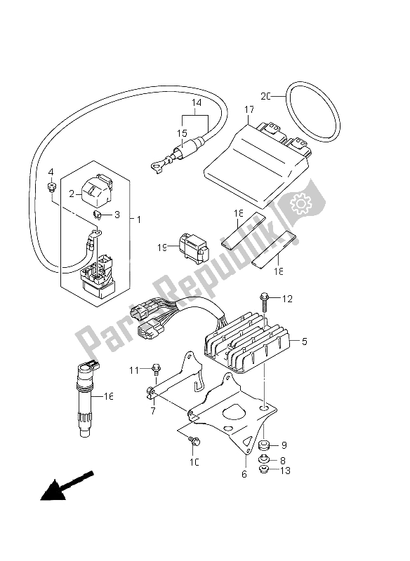 Toutes les pièces pour le électrique (gsx650fu E21) du Suzuki GSX 650 FA 2011