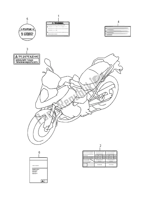 Alle onderdelen voor de Etiket van de Suzuki DL 1000A V Strom 2016