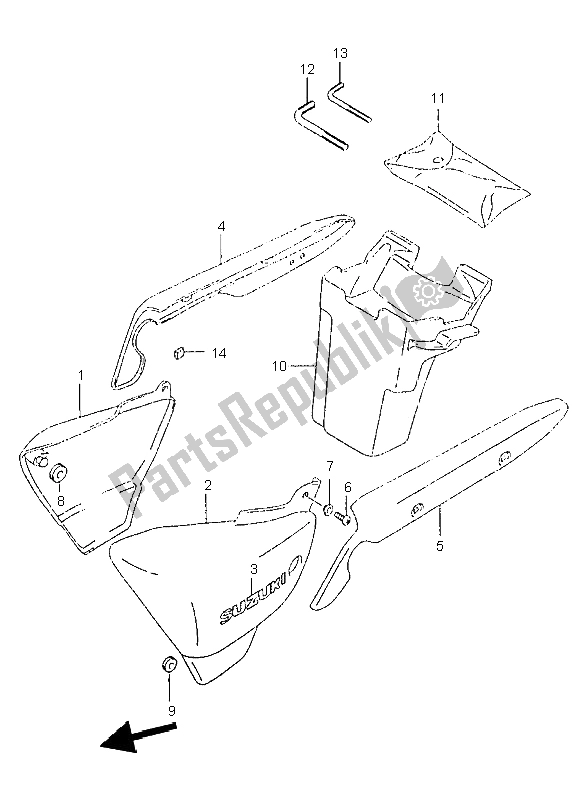 Tutte le parti per il Copertura Del Telaio del Suzuki GZ 125 Marauder 1999