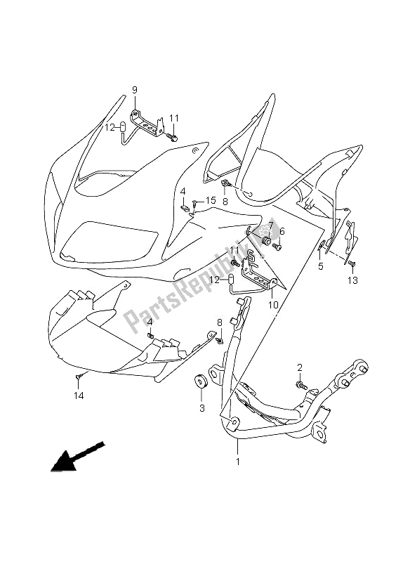 Toutes les pièces pour le Pièces D'installation De Capotage (avec Capotage) du Suzuki SV 650 SA 2010