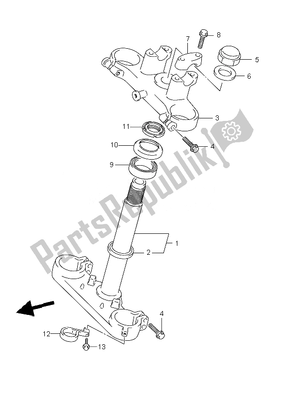 Todas as partes de Suporte Do Garfo Dianteiro do Suzuki RM 85 SW LW 2010