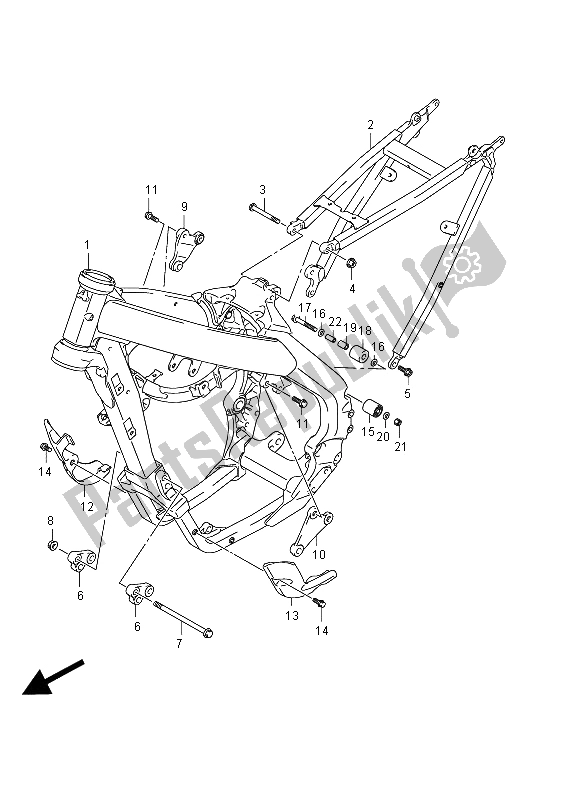 Tutte le parti per il Telaio del Suzuki RM Z 450 2012