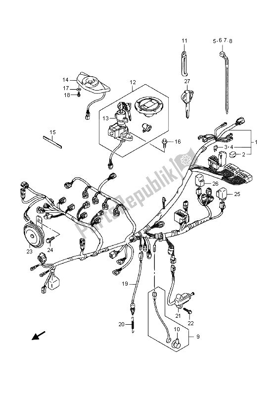 All parts for the Wiring Harness (gsr750ue) of the Suzuki GSR 750A 2014