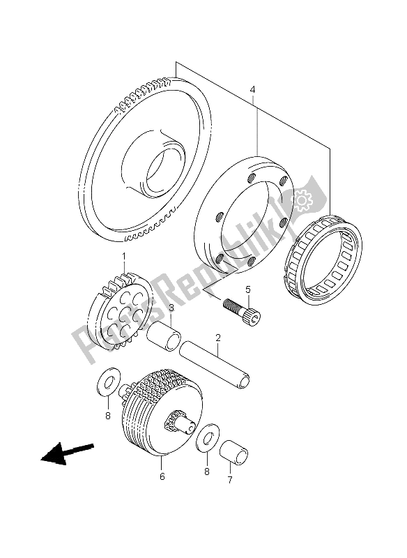 All parts for the Starter Clutch of the Suzuki DL 1000 V Strom 2009