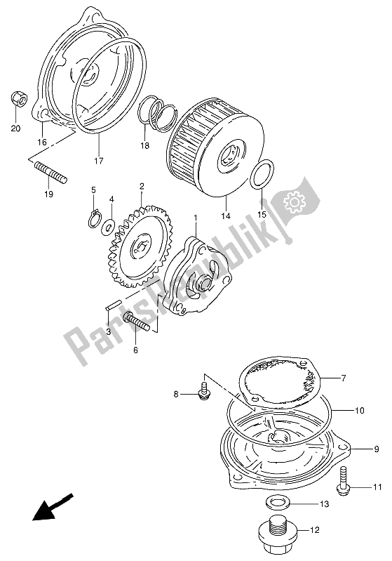 Todas as partes de Bomba De óleo do Suzuki GN 250 1993