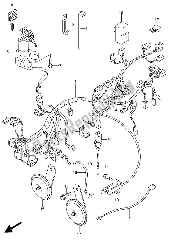 Tutte le parti per il Cablaggio Elettrico del Suzuki RF 600 RU 1994