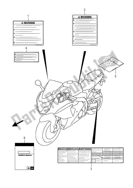Todas as partes de Etiqueta (gsx-r1000zuf) do Suzuki GSX R 1000Z 2014