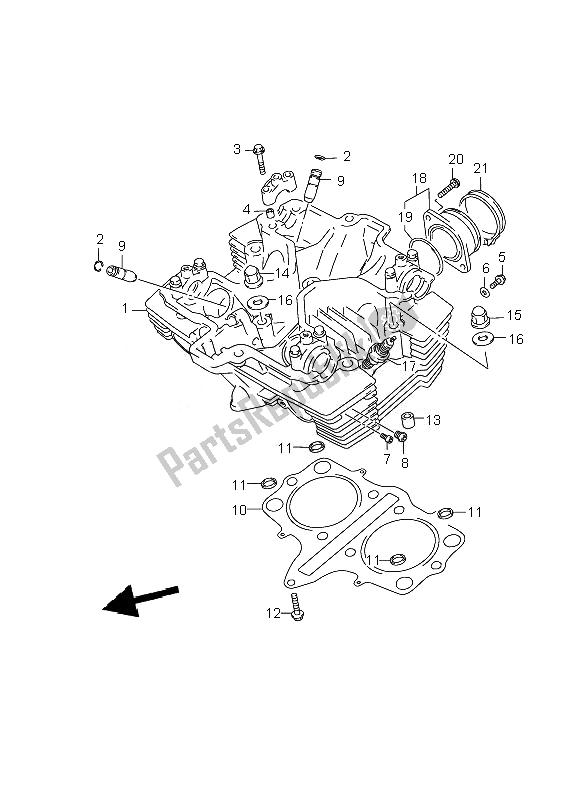 Tutte le parti per il Testata del Suzuki GS 500 EF 2007