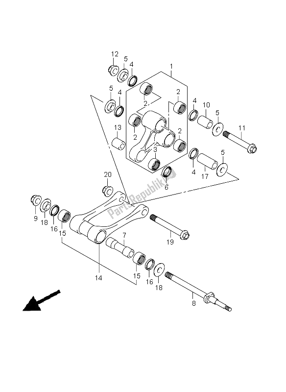 Tutte le parti per il Leva Del Cuscino Posteriore del Suzuki RM Z 450 2009