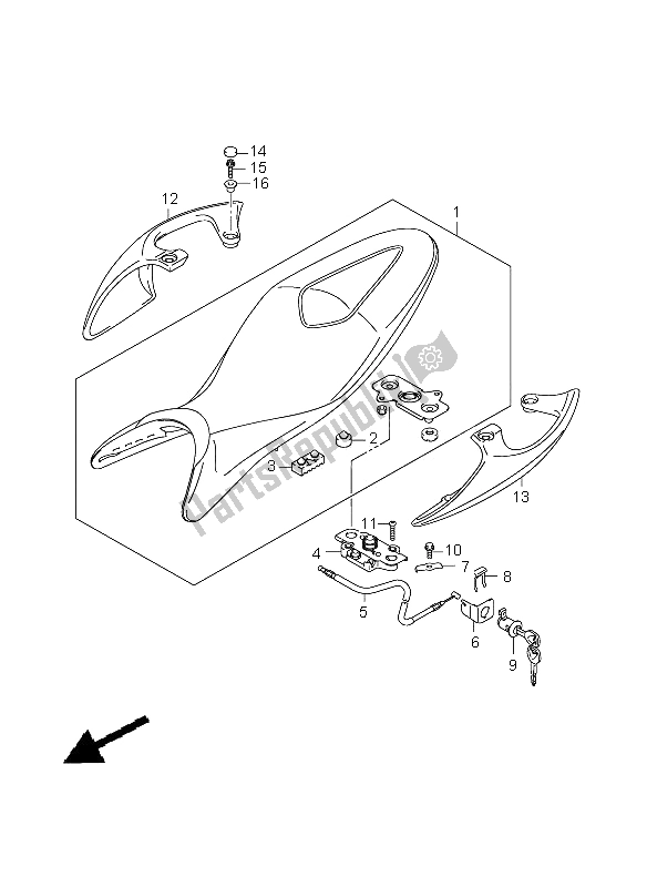 Todas las partes para Asiento de Suzuki SFV 650A Gladius 2009