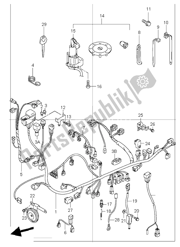 All parts for the Wiring Harness of the Suzuki GSX 1300R Hayabusa 1999