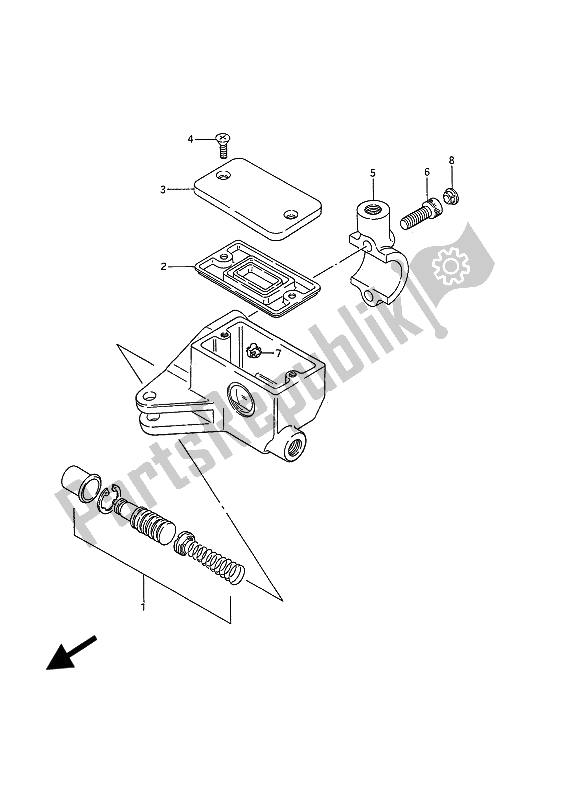 Alle onderdelen voor de Voorste Hoofdcilinder van de Suzuki VS 1400 Glpf Intruder 1993