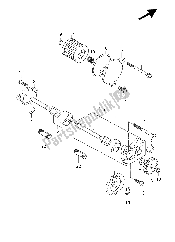 All parts for the Oil Pump of the Suzuki LT R 450 Quadracer Limited 2008