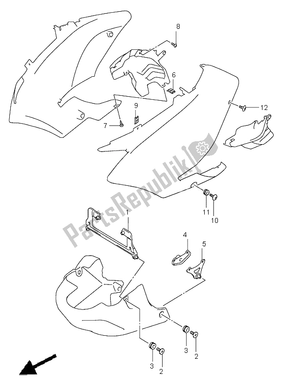 All parts for the Side Cowling Installation Parts of the Suzuki DL 1000 V Strom 2005