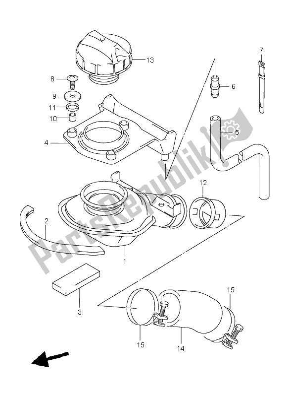 All parts for the Fuel Inlet of the Suzuki VL 1500 Intruder LC 1998