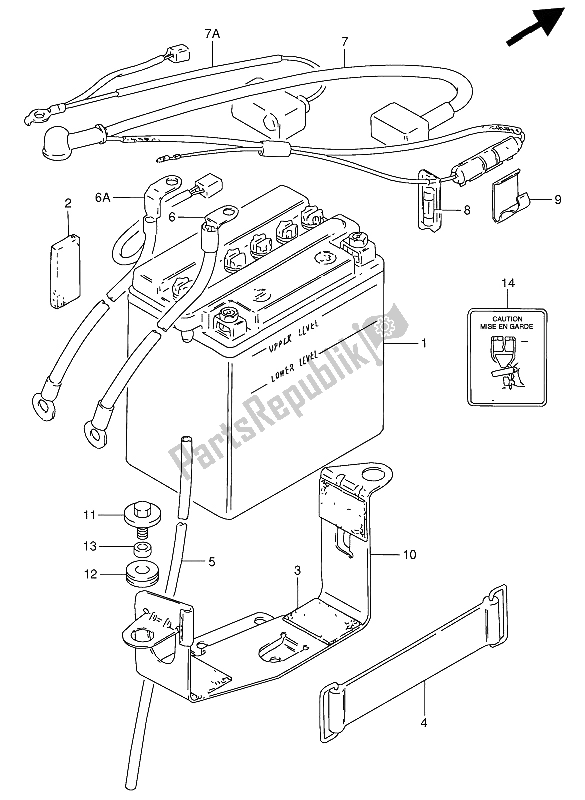 Todas as partes de Bateria do Suzuki GN 250 1985