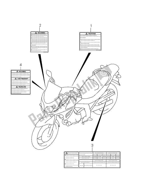 All parts for the Label (dl650aue) of the Suzuki DL 650A V Strom 2012