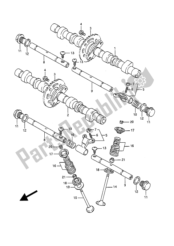 Tutte le parti per il Albero A Camme E Valvola del Suzuki GSF 400 Bandit 1992