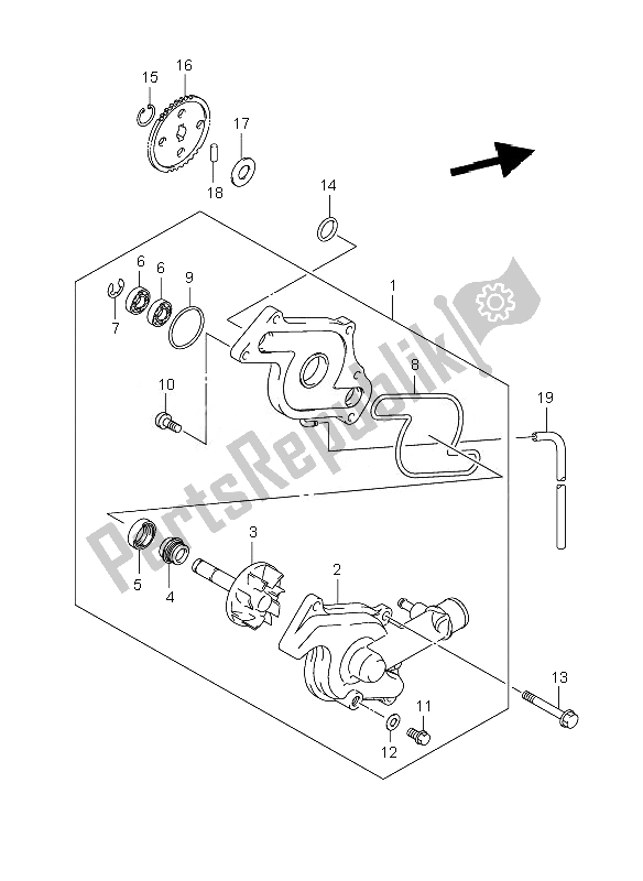 Toutes les pièces pour le Pompe à Eau du Suzuki DL 650A V Strom 2007